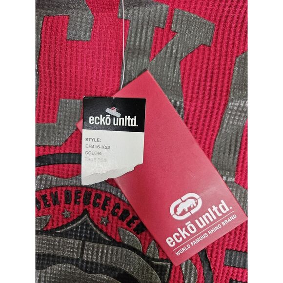 ECKO UNLTD CO‎ Knit Shirt Long Sleeve 1972 Men's 2XL - Red Crewneck Rhino - Picture 4 of 12